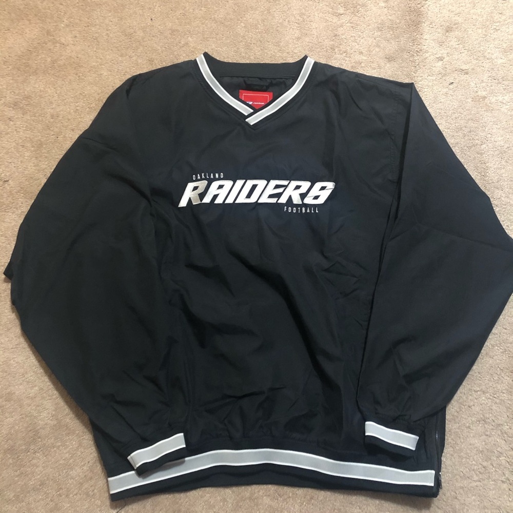 Raiders Reebok Pullover Windbreaker - Size XL